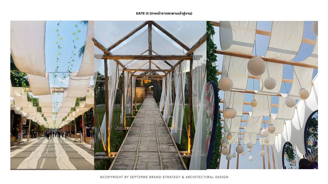Natural fabric entrance concept for the festival